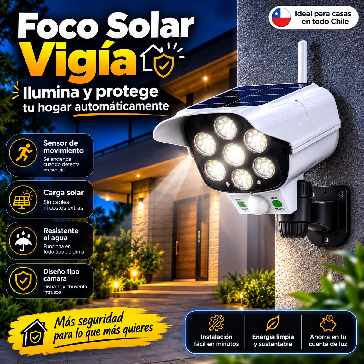 Foco Solar Vigía con Sensor de Movimiento
